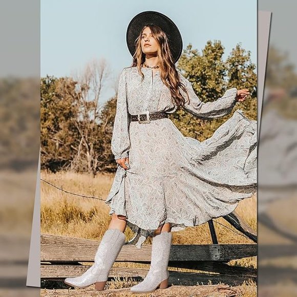 NWT Sparkling Bling Swarovski Crystal PINK Women Knee High Cowboy Boots … - Picture 4 of 9